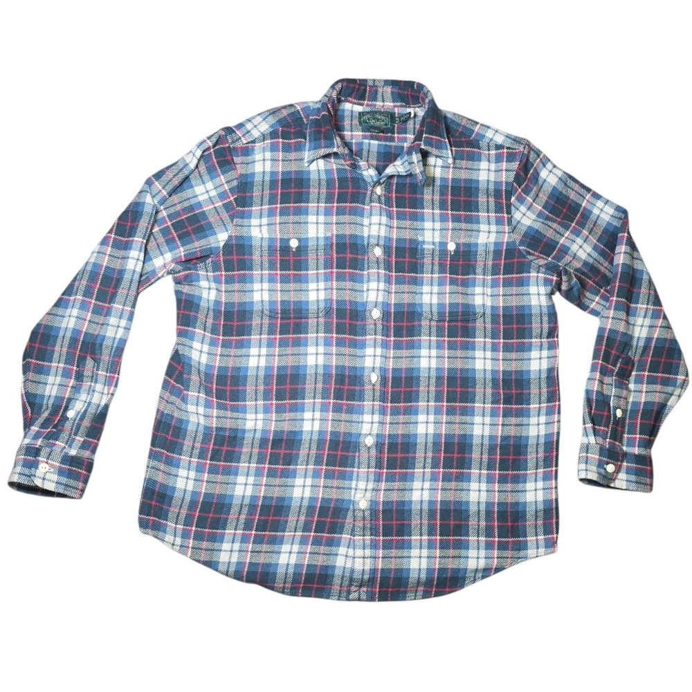 Polo Country Ralph Lauren Blue Red Plaid Flannel Custom Fit Men's Size XXL